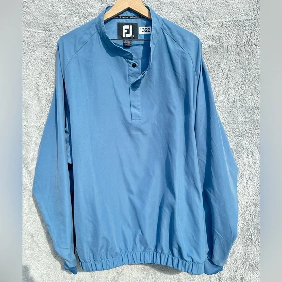 FootJoy FJ Golf Windbreaker Pullover Jacket Blue XXL Light Performance 1/4 Snap - Picture 1 of 5
